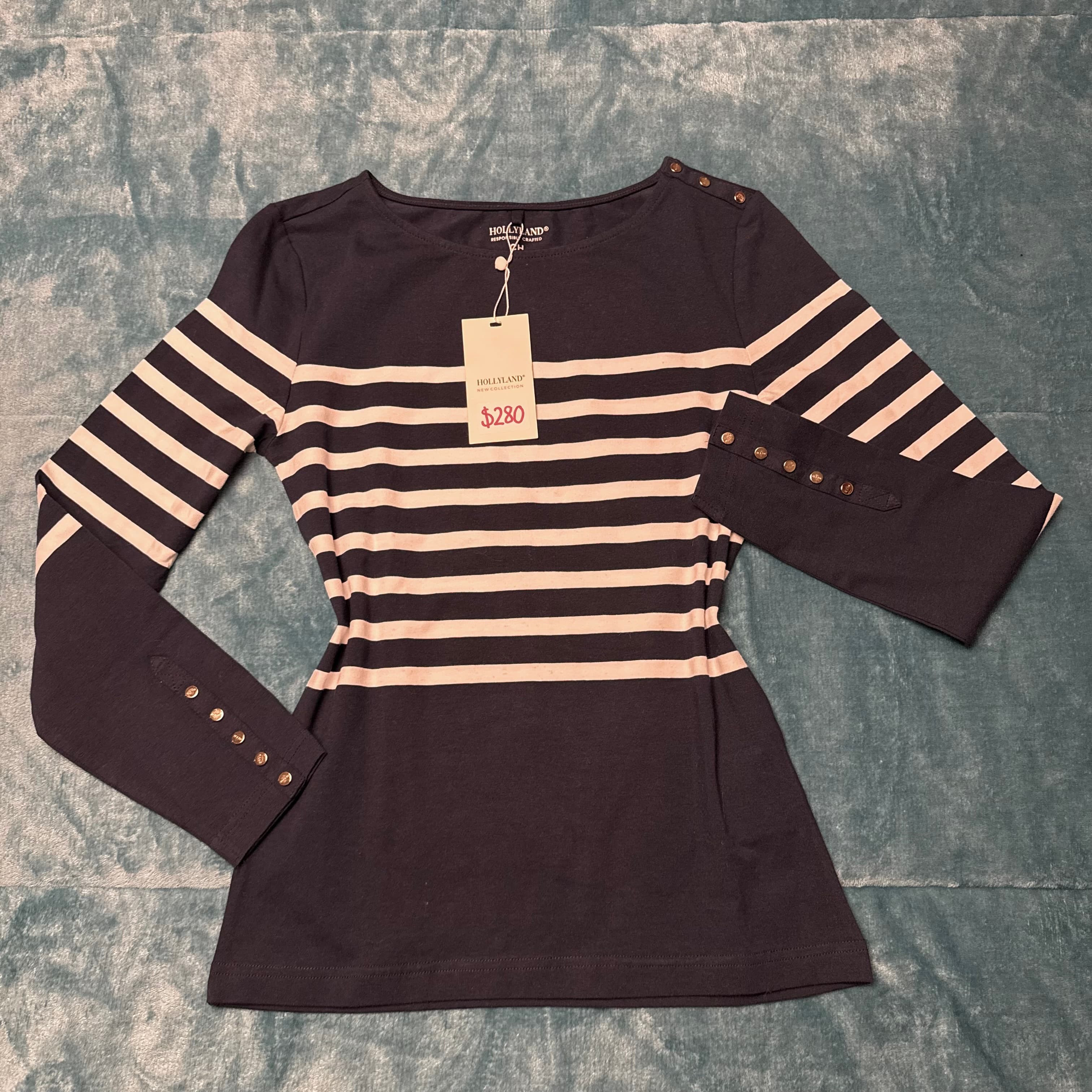 Blusa Hollyland de rayas con botones decorativos